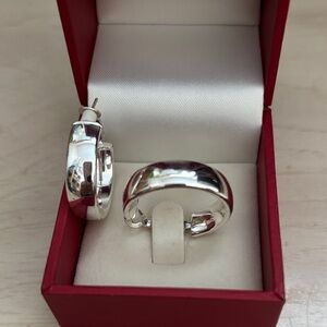 Classic Silver Hoop Earrings - Polished Sterling Look